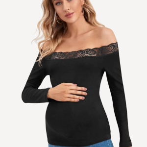 Blusa Negra Shoulders Off, talla L